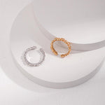Minimal Fold Wear Small Love Sterling Silver Ring - Gembea Jewelry