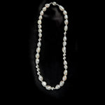 Minimalist Metallic Silver Bean Pearl Necklace gembea jewelry