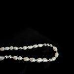 Minimalist Metallic Silver Bean Pearl Necklace gembea jewelry