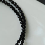 Minimalist Baroque Pearl Black Agate Beaded Necklace-Gembea Jewelry