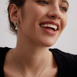 Minimalist Elliptic Line Sterling Silver Pearl Stud Earrings - Gembea Jewelry