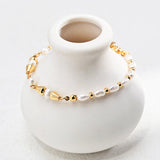 Minimalist French Style Gold and Pearl Beaded Bracelet Gembea - Gembea Jewelry