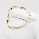 Minimalist French Style Gold and Pearl Beaded Bracelet Gembea - Gembea Jewelry