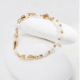 Minimalist French Style Gold and Pearl Beaded Bracelet Gembea - Gembea Jewelry