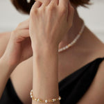 Minimalist French Style Gold and Pearl Beaded Bracelet Gembea - Gembea Jewelry