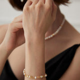 Minimalist French Style Gold and Pearl Beaded Bracelet Gembea - Gembea Jewelry