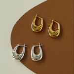 Minimalist U-shaped Drop Hoop Earring Buckle - Gembea Jewelry