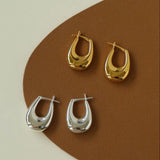Minimalist U-shaped Drop Hoop Earring Buckle - Gembea Jewelry