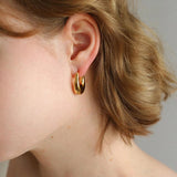 Minimalist U-shaped Drop Hoop Earring Buckle - Gembea Jewelry