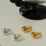 Minimalist U-shaped Drop Hoop Earring Buckle - Gembea Jewelry