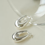 Minimalist U-shaped Drop Hoop Earring Buckle - Gembea Jewelry