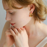 Minimalist U-shaped Drop Hoop Earring Buckle - Gembea Jewelry