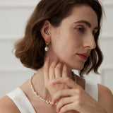 Moon Shaped Pearl Drop Earrings Gembea - Gembea Jewelry