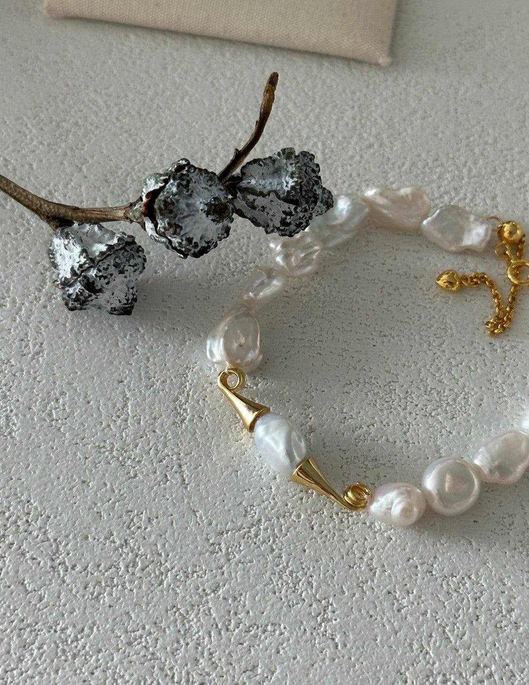 Moustache Baroque Pearl Bracelet - Gembea Jewelry