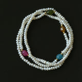 Multi-layer Pearl Color Stone Beaded Bracelet gembea jewelry