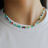 Multicolor Gemstone Beaded Necklace-Gembea Jewelry