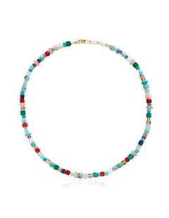 Multicolor Gemstone Beaded Necklace gembea jewelry