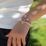 Multicolored Zircon Beaded Letter Name Bracelet-Gembea Jewelry