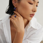 Gembea Jewelry Lazuli Days Series Blue Halo Earrings
