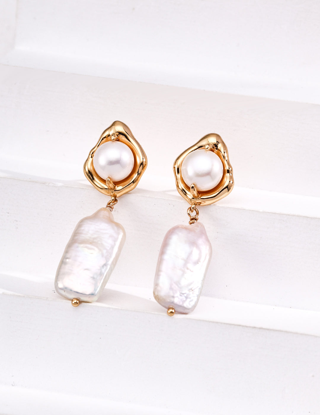 Gembea Jewelry Natural Baroque Pearl Drop Earrings