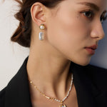 Natural Baroque Pearl Drop Earrings Gembea Jewelry
