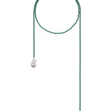 Natural Baroque Pearl Green Agate Beaded Necklace gembea jewelry