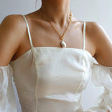Natural Baroque Pearl Pendant Chain Necklace - Gembea Jewelry