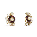 Natural Freshwater Pearl Garnet Stone Earrings gembea jewelry