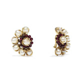 Natural Freshwater Pearl Garnet Stone Earrings gembea jewelry