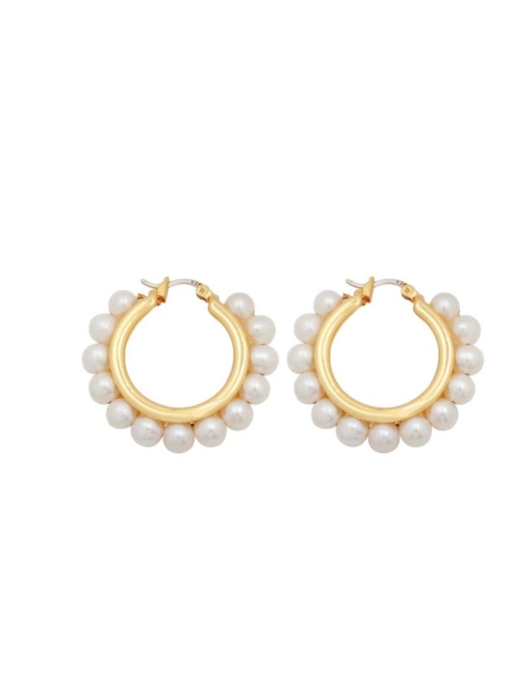 Natural Freshwater Pearl Hoop Earrings
