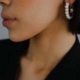 Natural Freshwater Pearl Hoop Earrings - Gembea Jewelry