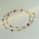 Natural Irregular Pearl Gradient Agate Necklace gembea jewelry