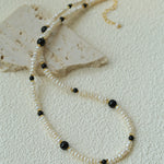 Natural Irregular Pearl Gradient Agate Necklace gembea jewelry