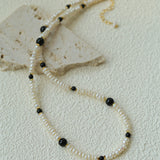 Natural Irregular Pearl Gradient Agate Necklace gembea jewelry