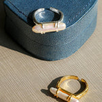 Natural Long Baroque Pearl Open Ring - Gembea Jewelry