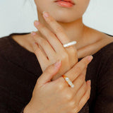 Natural Long Baroque Pearl Open Ring - Gembea Jewelry