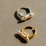 Natural Long Baroque Pearl Open Ring - Gembea Jewelry