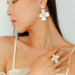 Natural Mother of Pearl Lilac Earrings - Gembea Jewelry