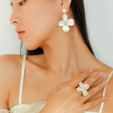 Natural Mother of Pearl Lilac Earrings - Gembea Jewelry