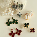 Natural Mother of Pearl Lilac Earrings - Gembea Jewelry