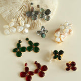 Natural Mother of Pearl Lilac Earrings - Gembea Jewelry