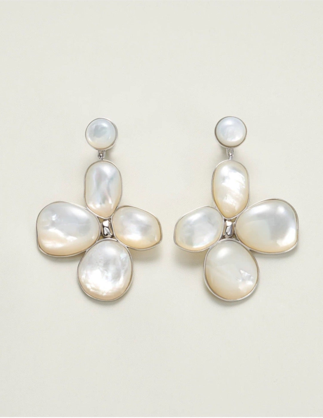 Natural Mother of Pearl Lilac Drop Earrings gembea jewelry