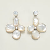 Natural Mother of Pearl Lilac Drop Earrings gembea jewelry