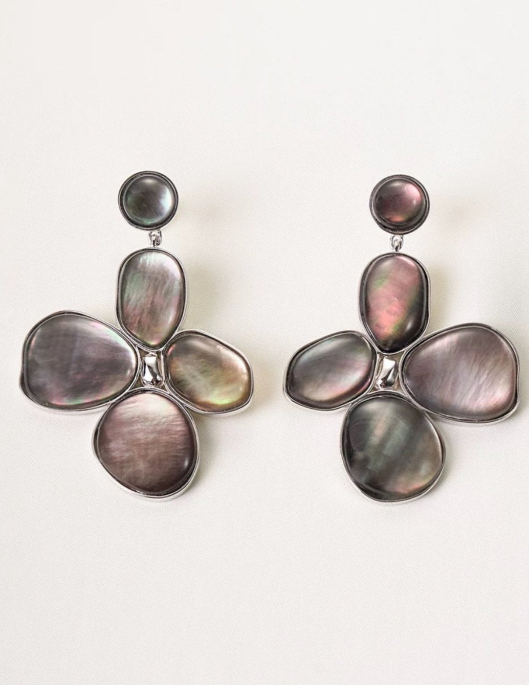 Natural Mother of Pearl Lilac Drop Earrings gembea jewelry