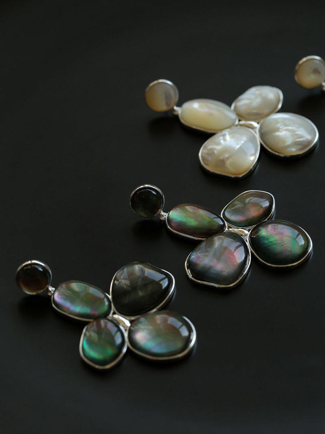 Natural Mother of Pearl Lilac Earrings - Gembea Jewelry