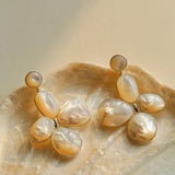 Natural Mother of Pearl Lilac Earrings - Gembea Jewelry