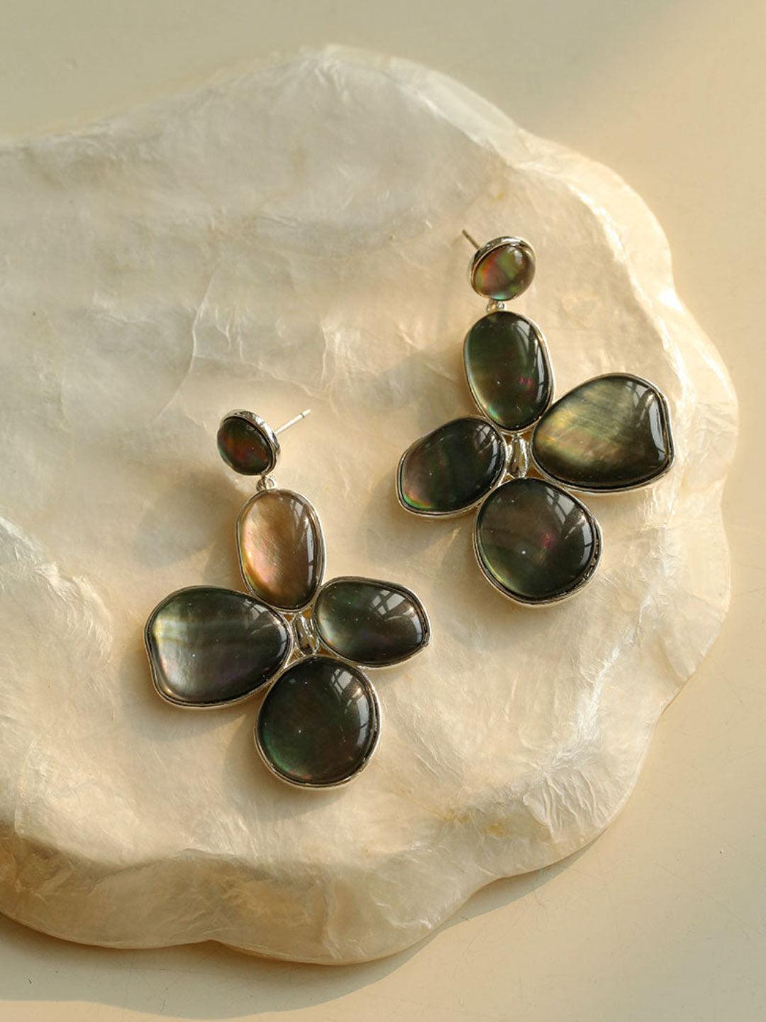 Natural Mother of Pearl Lilac Earrings - Gembea Jewelry