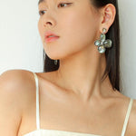 Natural Mother of Pearl Lilac Earrings - Gembea Jewelry