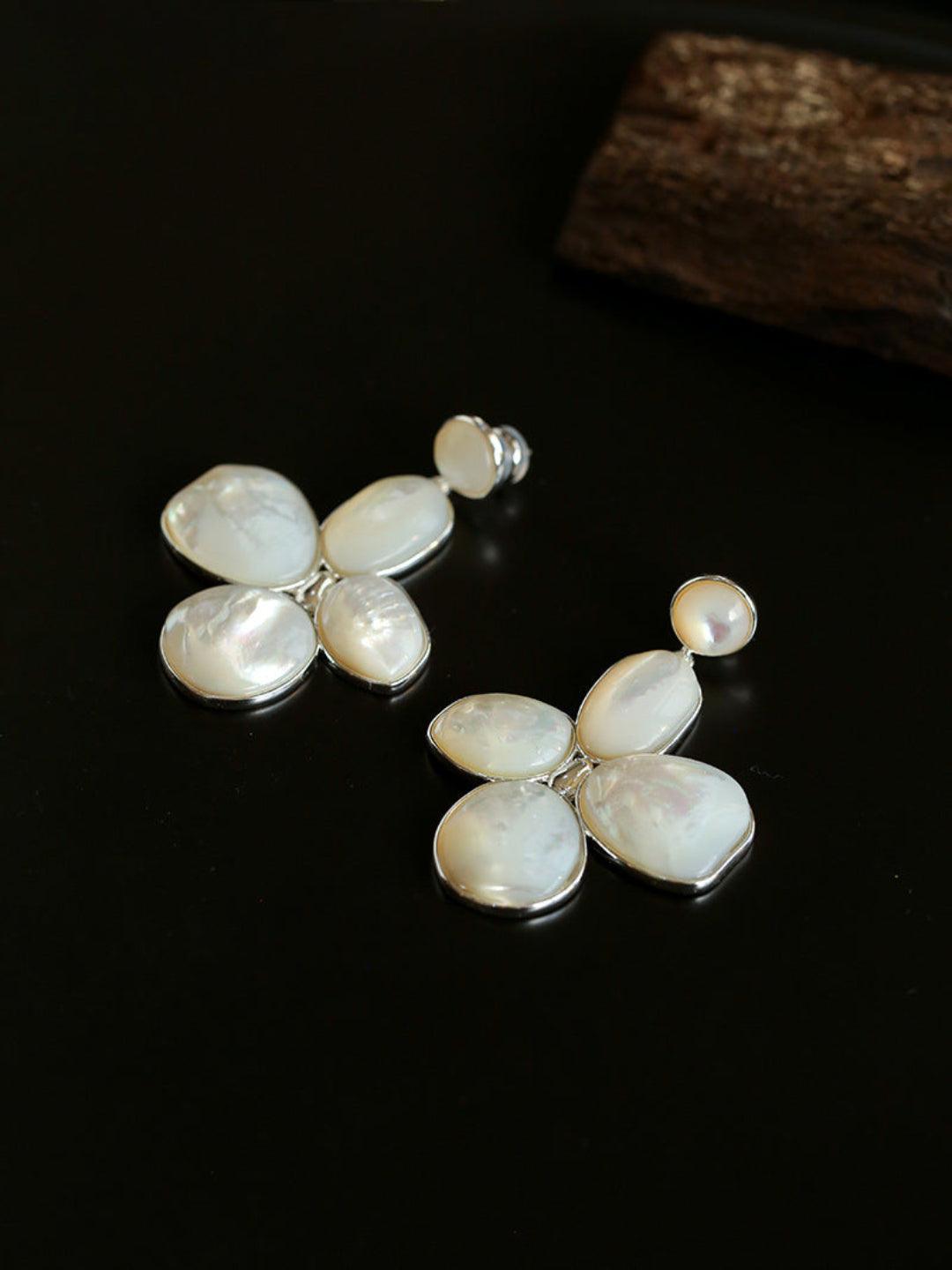 Natural Mother of Pearl Lilac Earrings - Gembea Jewelry
