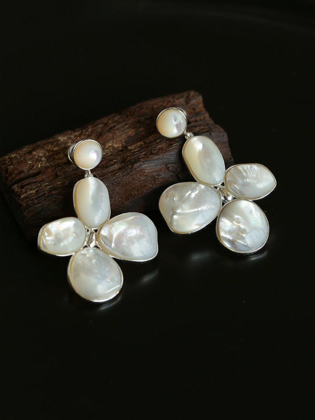 Natural Mother of Pearl Lilac Earrings - Gembea Jewelry